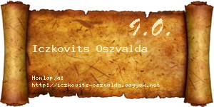 Iczkovits Oszvalda névjegykártya
